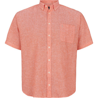 North 56°4 / North 56Denim North 56°4 unicolor linen shirt SS TALL Shirt SS 0200 Orange