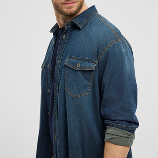 North 56°4 / North 56Denim North 56Denim Denim shirt w/stretch Shirt LS 0597 Blue Used Wash