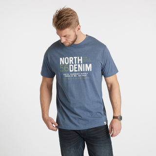 North 56°4 / North 56Denim North 56Denim Printed T-shirt T-shirt 0555 Blue Melange
