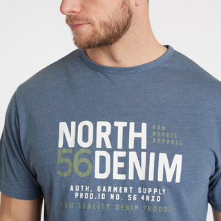 North 56°4 / North 56Denim North 56Denim Printed T-shirt T-shirt 0555 Blue Melange