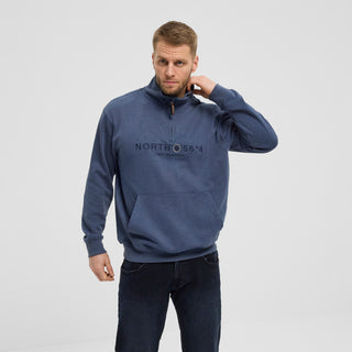 North 56°4 / North 56Denim North 56°4 Halfzip sweat w/embroidery Sweatshirt 0555 Blue Melange