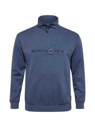 North 56°4 / North 56Denim North 56°4 Halfzip sweat w/embroidery Sweatshirt 0555 Blue Melange