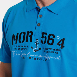 North 56°4 / North 56Denim North 56°4 polo w/big embroidey Polo SS 0579 Mykonos Blue